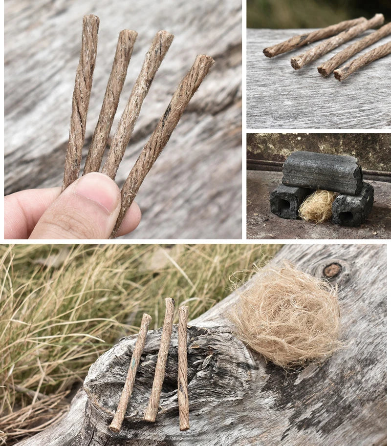 **Reliable 50-Pack Rope Fire Starters for Camping, BBQ & Fireplaces.**