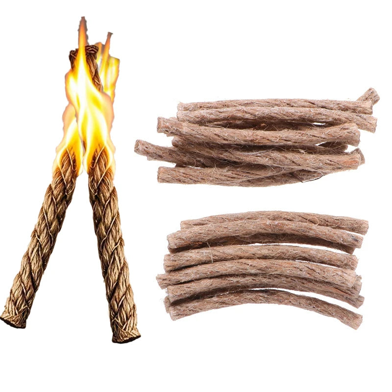 **Reliable 50-Pack Rope Fire Starters for Camping, BBQ & Fireplaces.**