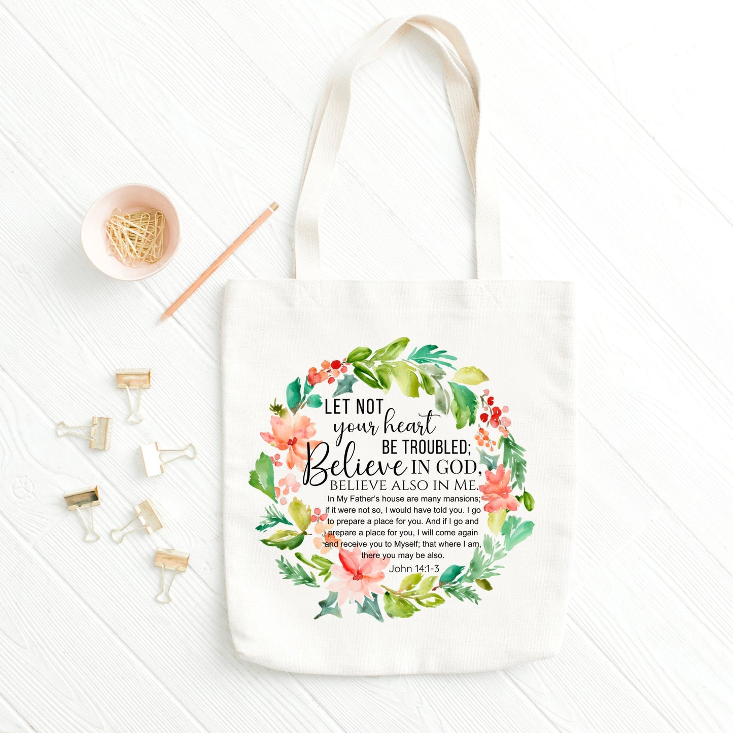 Let Not Your Heart Be Troubled Floral Home Comfort.