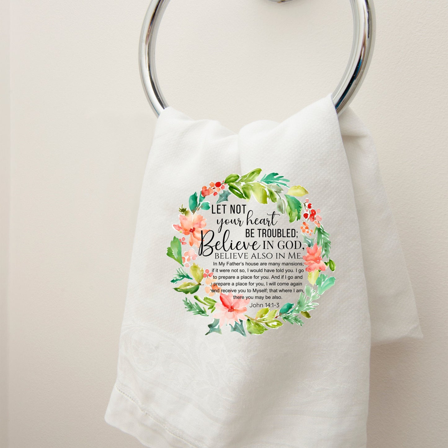 Let Not Your Heart Be Troubled Floral Home Comfort.