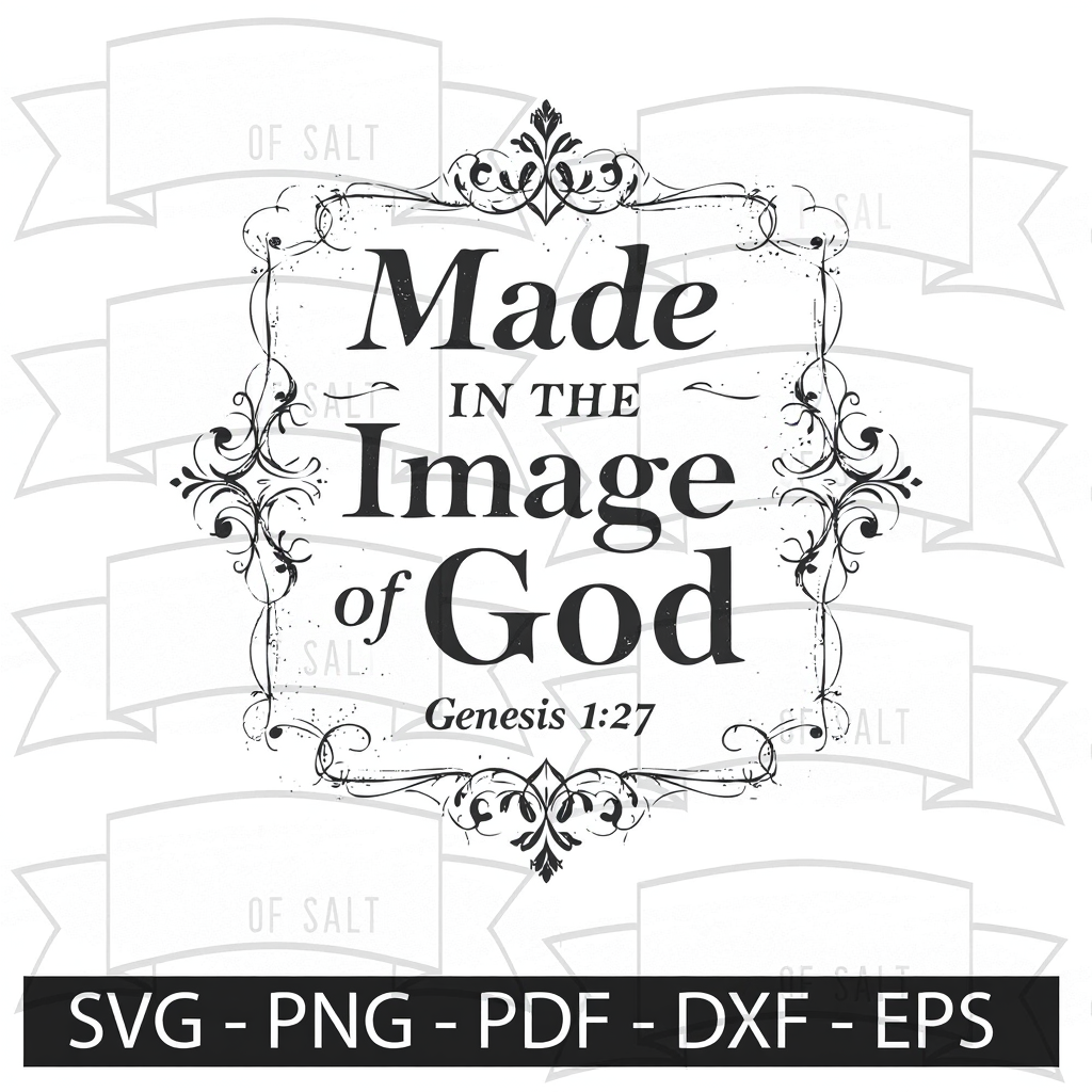 Made In The Image Of God Genesis 1:27 Christian Wall Art for Inspirational Home Decor.