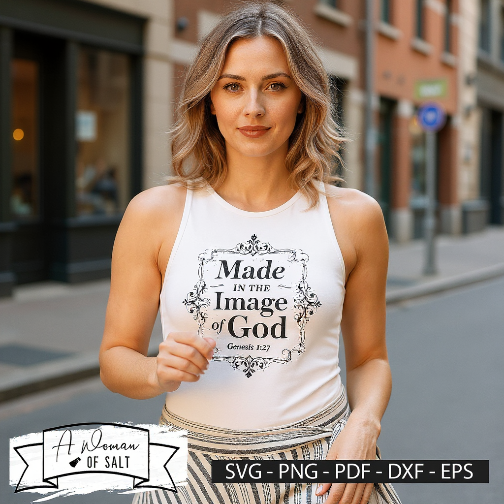 Made In The Image Of God Genesis 1:27 Christian Wall Art for Inspirational Home Decor.