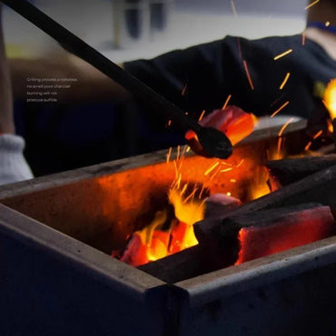 **Elevate Your Backyard BBQ: Smokeless High-Heat Charcoal Grilling.**