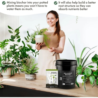 1.5 cuft Horticultural Biochar for Vigorous Garden Plants & Soil.