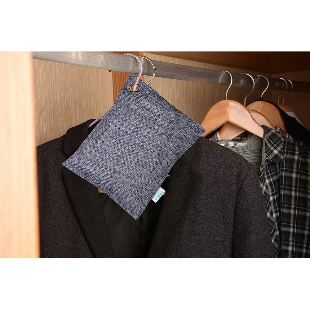 **Natural Bamboo Charcoal Odor Eliminator: Fresh Air for Car, Closet, Pet Areas.**