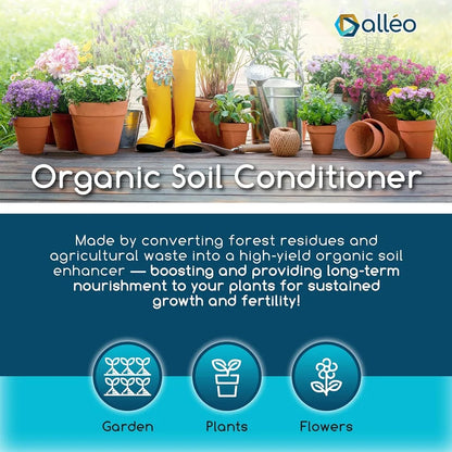 Premium Biochar Soil Enhancer for Lush Garden & Indoor Potted Plants - 1 Gallon