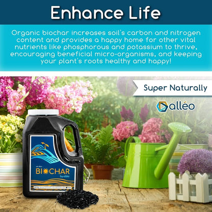 Premium Biochar Soil Enhancer for Lush Garden & Indoor Potted Plants - 1 Gallon