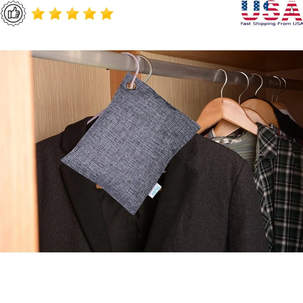 **Natural Bamboo Charcoal Odor Eliminator: Fresh Air for Car, Closet, Pet Areas.**