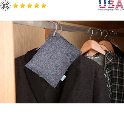 **Natural Bamboo Charcoal Odor Eliminator: Fresh Air for Car, Closet, Pet Areas.**