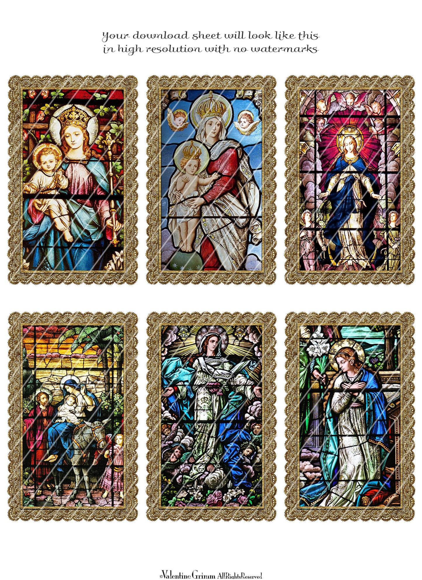 **Premium Queen of Heaven 2.5x4" Devotional Holy Cards**