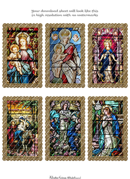 **Premium Queen of Heaven 2.5x4" Devotional Holy Cards**
