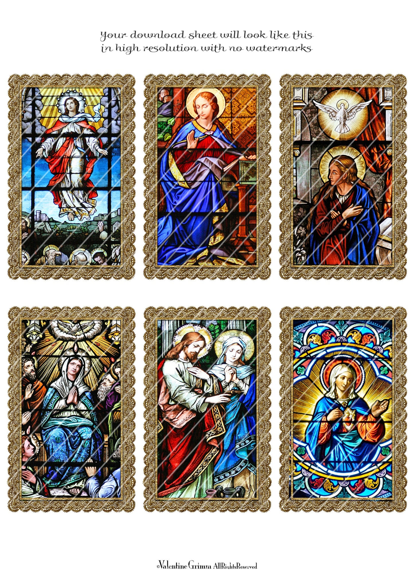 **Premium Queen of Heaven 2.5x4" Devotional Holy Cards**
