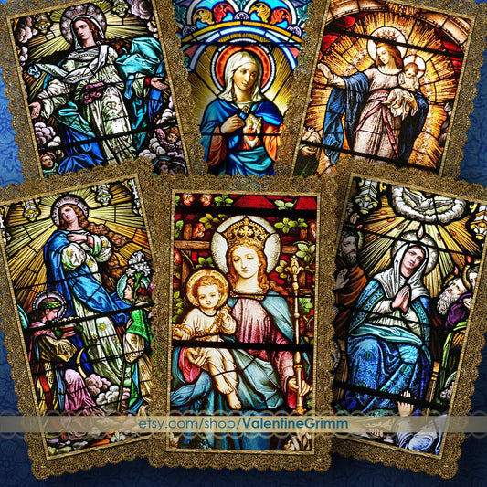 **Premium Queen of Heaven 2.5x4" Devotional Holy Cards**