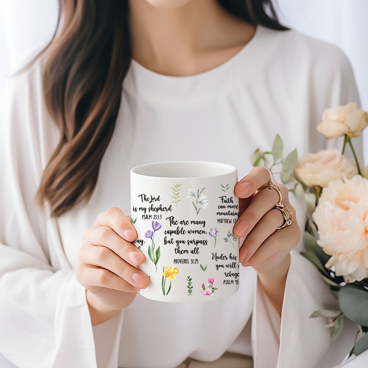 Faith-Filled Bible Verse Mug – Her Morning Coffee & Inspiration.