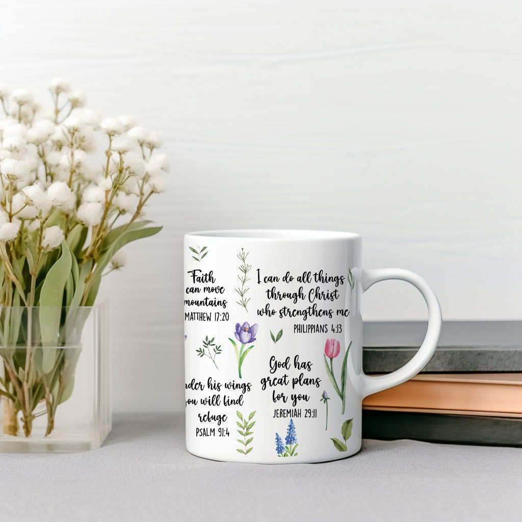 Faith-Filled Bible Verse Mug – Her Morning Coffee & Inspiration.