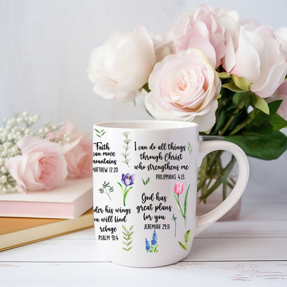 Faith-Filled Bible Verse Mug – Her Morning Coffee & Inspiration.