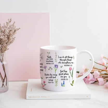 Faith-Filled Bible Verse Mug – Her Morning Coffee & Inspiration.