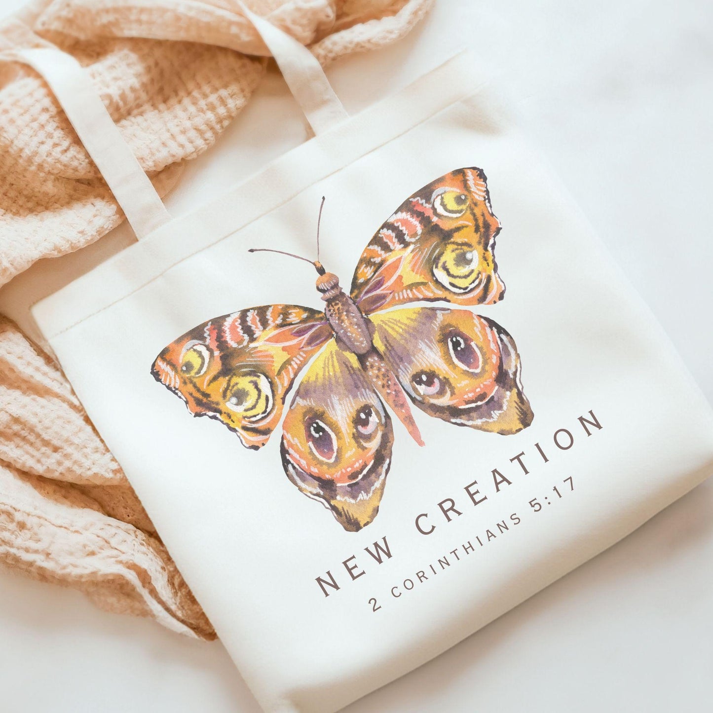 Trendy Transformed Butterfly Sweatshirt: 2 Corinthians 5:17 New Creation Verse