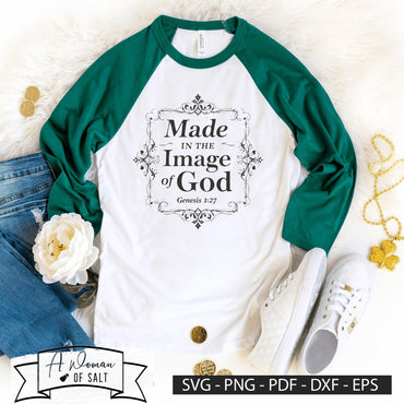 Made In The Image Of God Genesis 1:27 Christian Wall Art for Inspirational Home Decor.