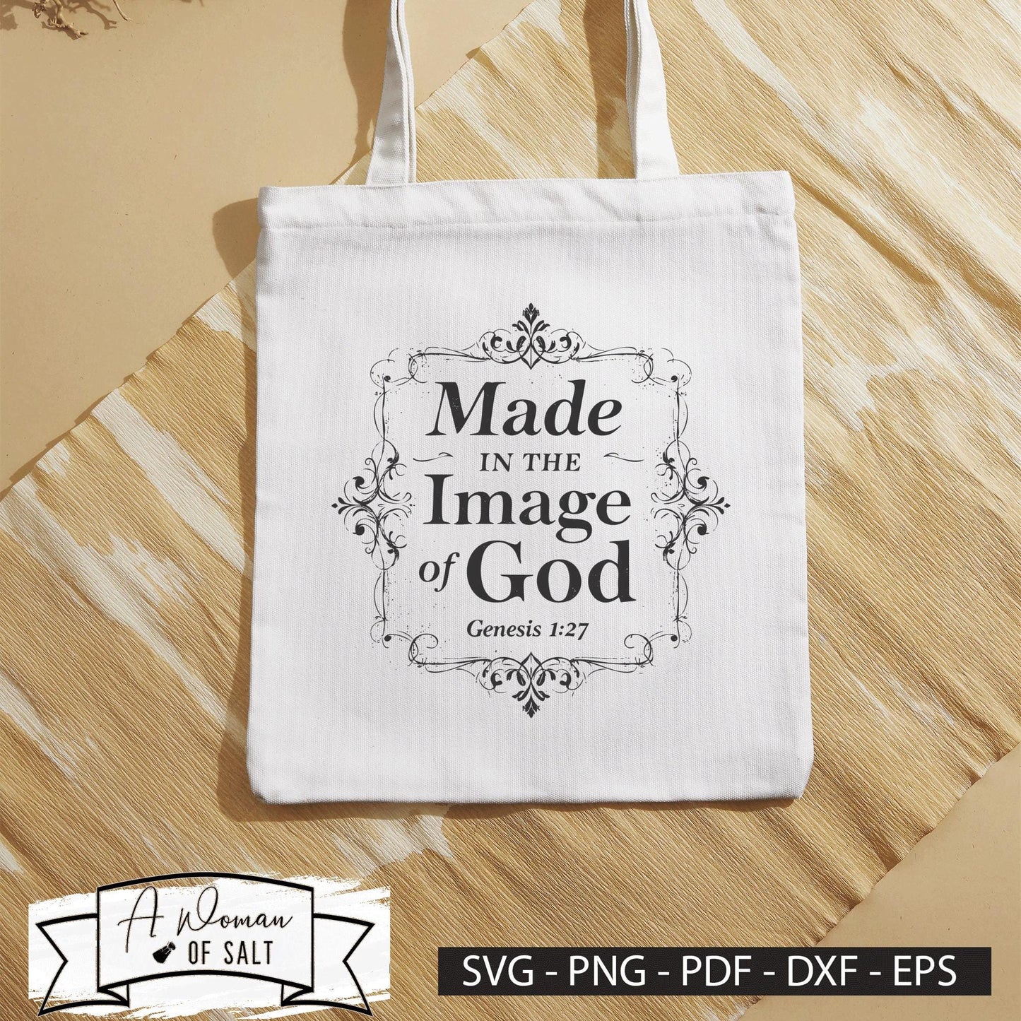 Made In The Image Of God Genesis 1:27 Christian Wall Art for Inspirational Home Decor.