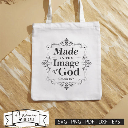 Made In The Image Of God Genesis 1:27 Christian Wall Art for Inspirational Home Decor.