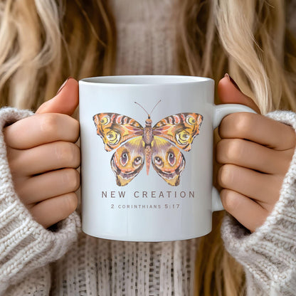 Trendy Transformed Butterfly Sweatshirt: 2 Corinthians 5:17 New Creation Verse