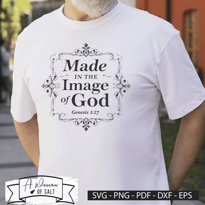Made In The Image Of God Genesis 1:27 Christian Wall Art for Inspirational Home Decor.