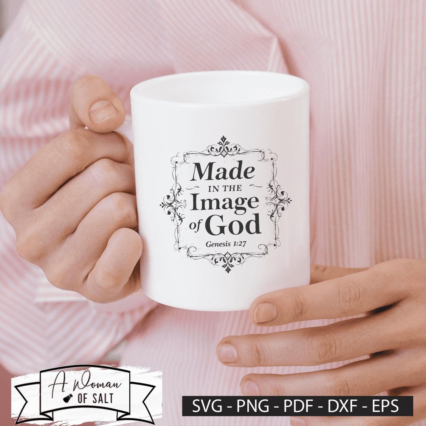 Made In The Image Of God Genesis 1:27 Christian Wall Art for Inspirational Home Decor.