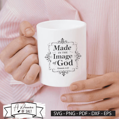 Made In The Image Of God Genesis 1:27 Christian Wall Art for Inspirational Home Decor.