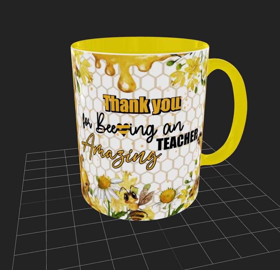 Thank You Teacher Dimensional Mug, 11oz 15oz Classroom Appreciation Gift.