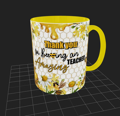 Thank You Teacher Dimensional Mug, 11oz 15oz Classroom Appreciation Gift.