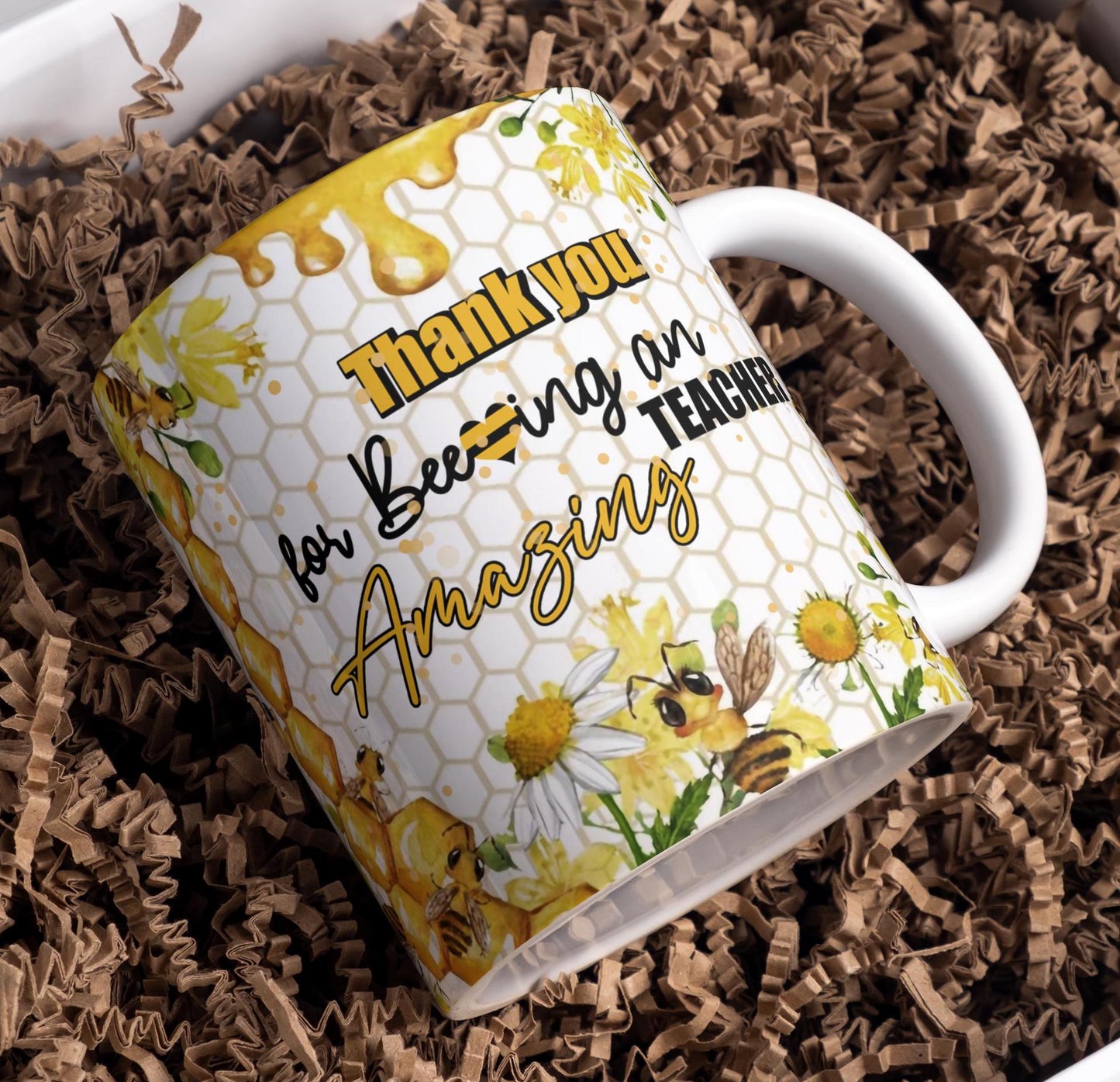 Thank You Teacher Dimensional Mug, 11oz 15oz Classroom Appreciation Gift.