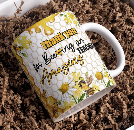 Thank You Teacher Dimensional Mug, 11oz 15oz Classroom Appreciation Gift.