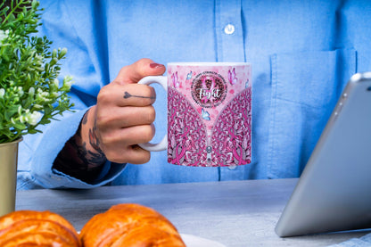 **Strength Courage Faith Cancer Survivor Mug. Daily Coffee Cup 11oz & 15oz.**