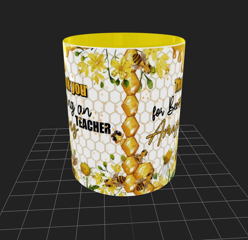 Thank You Teacher Dimensional Mug, 11oz 15oz Classroom Appreciation Gift.