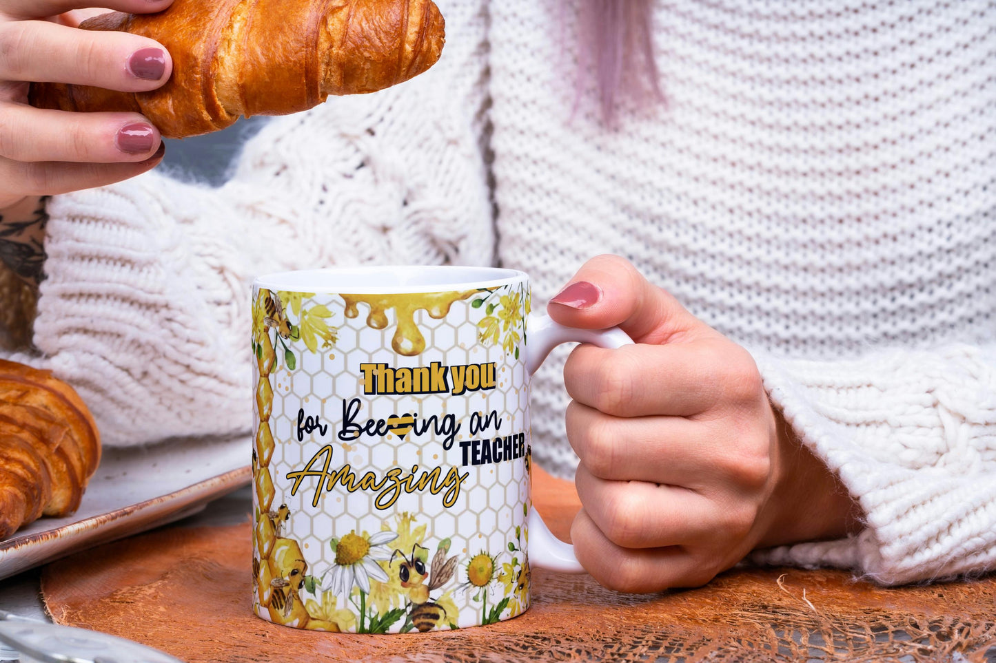 Thank You Teacher Dimensional Mug, 11oz 15oz Classroom Appreciation Gift.