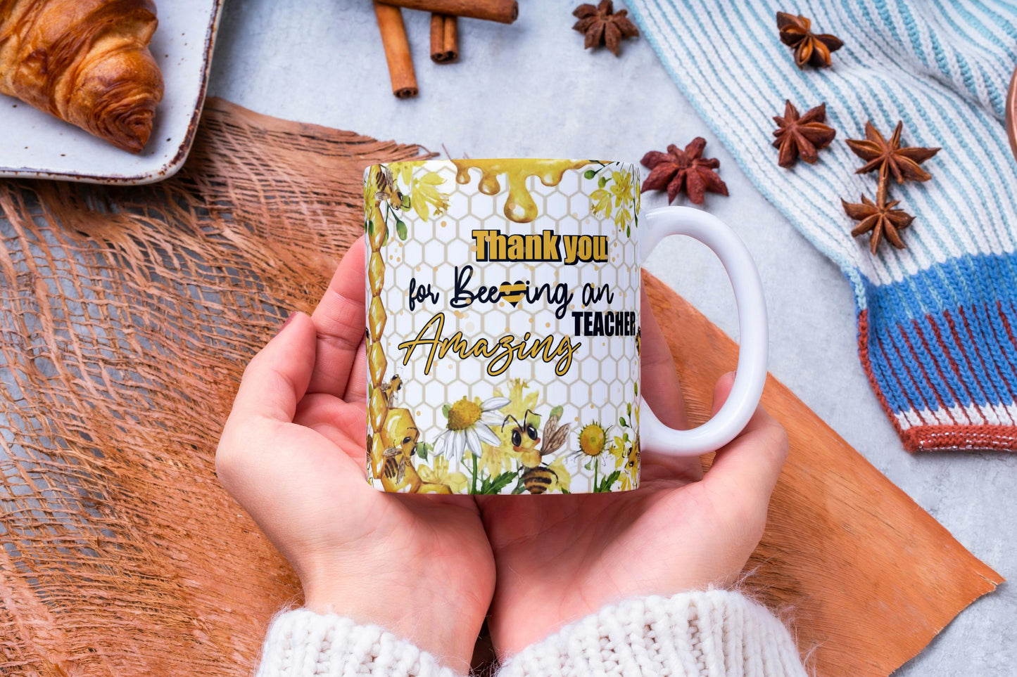 Thank You Teacher Dimensional Mug, 11oz 15oz Classroom Appreciation Gift.