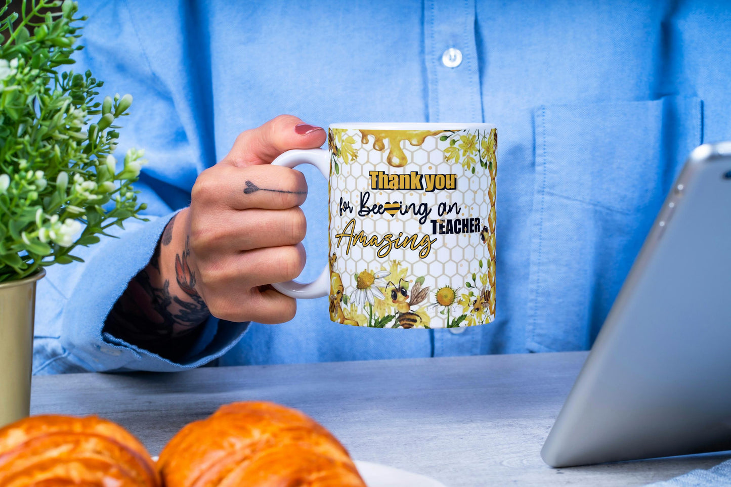 Thank You Teacher Dimensional Mug, 11oz 15oz Classroom Appreciation Gift.
