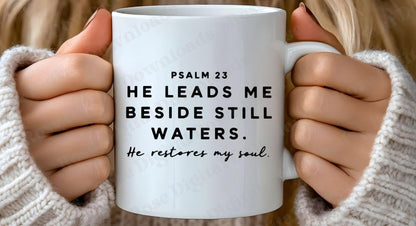 Psalm 23 Still Waters Comfort: He Leads Me to Green Pastures.