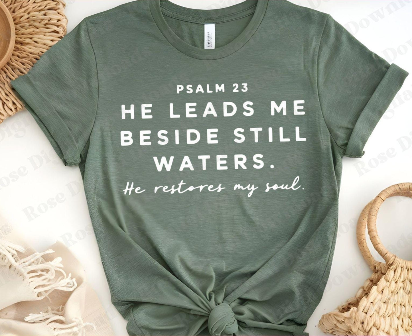 Psalm 23 Still Waters Comfort: He Leads Me to Green Pastures.
