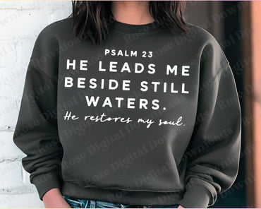 Psalm 23 Still Waters Comfort: He Leads Me to Green Pastures.