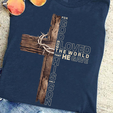 John 3:16 For God So Loved The World Christian Cross Wall Art.