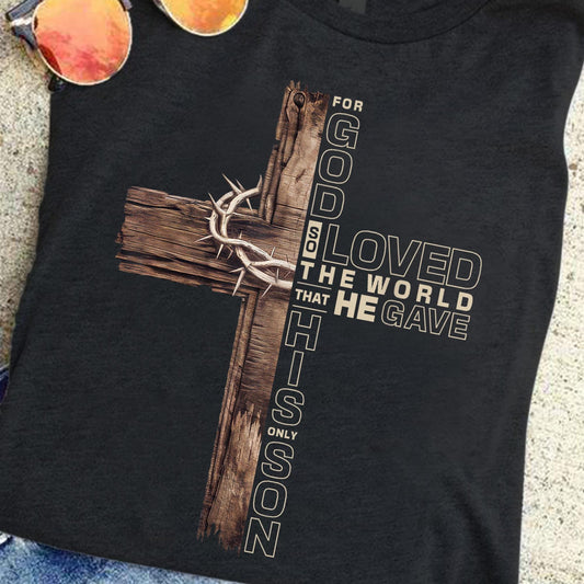 John 3:16 For God So Loved The World Christian Cross Wall Art.