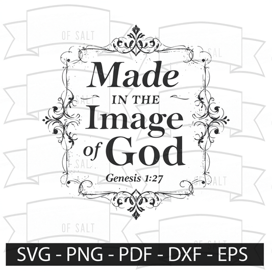 Made In The Image Of God Genesis 1:27 Christian Wall Art for Inspirational Home Decor.